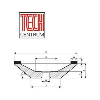 Brusný kotouč CBN kotouč 12A2/45 150x10/3x20 K75 B126 chladit ANO i NE pryskyřice