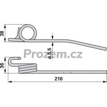 Pružina přihaněče pro John Deere, 210/5,5/36 mm, Z56958, H149753, Z20478