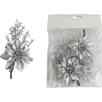 Vánoční dekorace Dekorační květ, 2 ks X5521-28