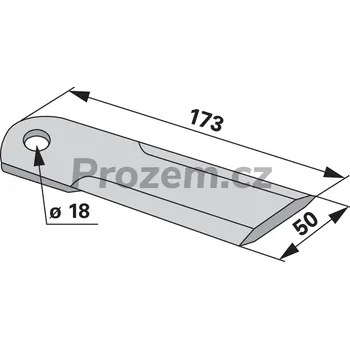 Pracovní nůž Nůž drtiče pro Biso, Claas, 173/3/50/18 mm, hladký, 288014050032, 288014050033, 288014050014, 0656420