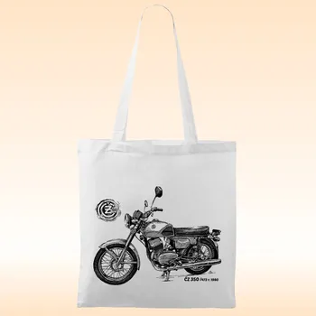 Plátěná taška - ČZ 350/472 r. 1980 Barva: Bílá