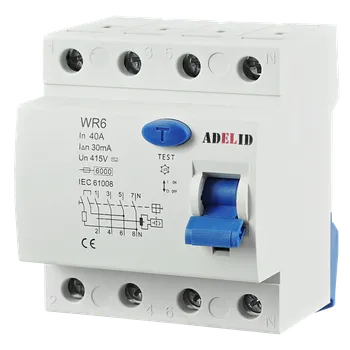 Proudový chránič Třifázový proudový chránič WR6 25A/ 4P