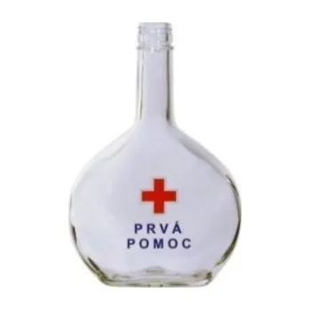 Láhev Láhev Bocksbeutel - 0.50 bezbarevná + obtisk Prvá pomoc