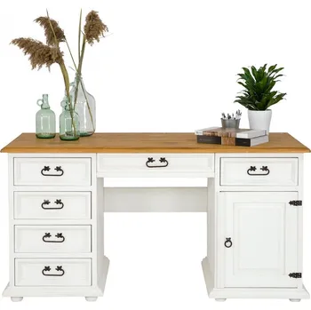 Psací stůl Rustikální psací stůl WHITE HOME BIK03 Barevné provedení: Antická bílá K16 - bezbarvý vosk K09, Provedení: varianta B