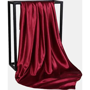 Šátek Hedvábný dámský saténový šátek 90x90 cm - 25 barev Barva: Vínová