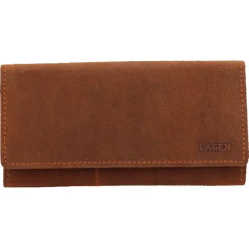Peněženka Lagen dámská kožená peněženka 66-102 HNĚDÁ-TAN