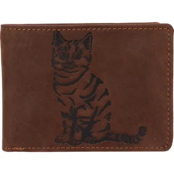 Peněženka Pánská kožená peněženka Lagen Cat - hnědá