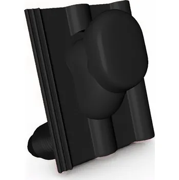 Střecha Střešní taška odvětrávací ø 160 mm KM BETA plastová krytina Beta černá