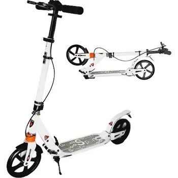 Koloběžka RB-nakuplevne Skládací koloběžka s odpružením a ruční brzdou Urban scooter bílá