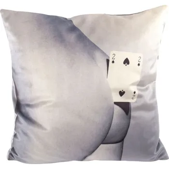 Dekorativní polštářek Polštář TOILETPAPER TWO OF SPADES Seletti 50 x 50 cm šedý