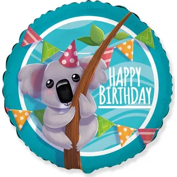 Balónek Fóliový balónek Koala, Happy Birthday, 48 cm (volný)