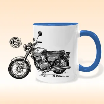 Hrnek - ČZ 350/472 r. 1980 Barva: Modrá