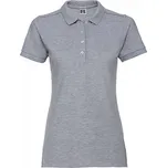 Prodloužené dámské strečové polo tričko Russell s rozparky Barva: šedá oxfordská světlá melír, Velikost: XS Z566F