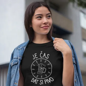 Žertovný předmět Je čas dát si pivo - dámské tričko s potiskem