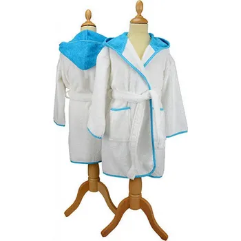 A&R Dětský župan Boyzz & Girlzz s kapucí Barva: bílá - modrá azurová, Velikost: 152/164 AR021