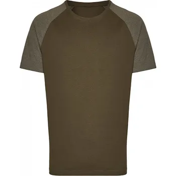 miners mate Zúžené baseballové tričko Miners Mater s krátkým kontrastním rukávem Barva: olivová - olivová melír, Velikost: XL MY110