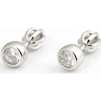 Náušnice Stříbrné náušnice pecky se zirkony 6 mm STNAU1572F