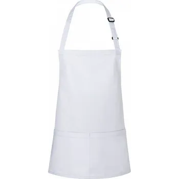 Kuchyňská zástěra Karlowsky Krátká zástěra s kapsami na břiše, nastavení délky na sponu Barva: Bílá, Velikost: 75 x 60 cm KY123