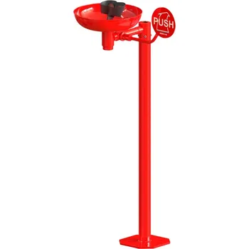 Sprchová hlavice Sanela Volně stojící oční sprcha se dvěma hlavicemi, vaničkou a spouštěcí pákou SLSN 25