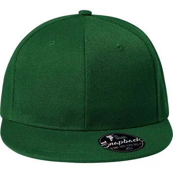 Kšiltovka MALFINI Bavlněná šestipanelová kšiltovka Rap s rovným kšiltem Barva: Zelená lahvová, Velikost: nastavitelná