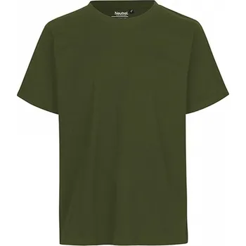 Pánské tričko Unisex tričko Neutral s krátkým rukávem z organické bavlny 155 g/m Barva: zelená vojenská, Velikost: S NE60002
