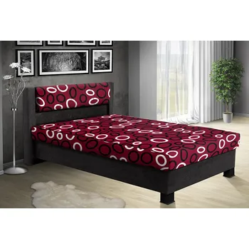 Postel Nabytekmorava Čalouněná postel s úložným prostorem Nikol 120 Barva postele: Černá 04, Pelest: Mega 14 Bordo