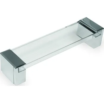 Úchytka F120, 160 mm, nerez/sklo