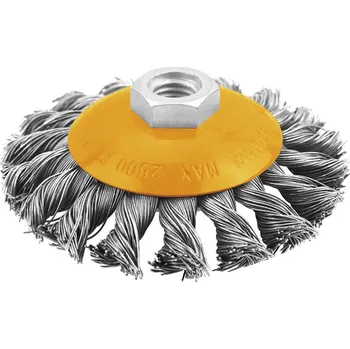 Brusný kotouč TOLSEN Okružní copánkový kartáč 100 mm - M14 77520