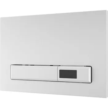 Splachovací tlačítko Sanela Automatický splachovač WC s elektronikou ALS do montážního rámu SLR 21, bílé tlačítko, 24 V DC SLW 02A