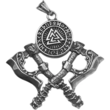 Přívěsek River Šperky. Přívěsek. 99220104 Keltský ocelový přívěsek Sekery a Valknut. 99220104