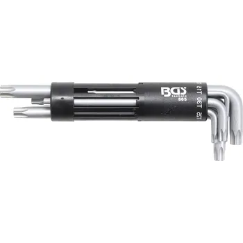 Dílna BGS 805, Sada zahnutých klíčů | velmi dlouhé | T-profil (pro Torx) s otvorem T10 - T50 | 8dílná