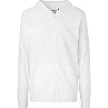 Pánská mikina Organická unisex letní mikina Neutral se zipem a kapucí 155 g/m Barva: Bílá, Velikost: XL NE62301