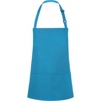Kuchyňská zástěra Karlowsky Krátká zástěra s kapsami na břiše, nastavení délky na sponu Barva: modrá tyrkysová (ca. Pantone 639C), Velikost: 75 x 60 cm KY123