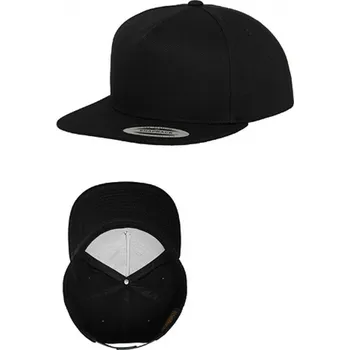 Kšiltovka Klasická 5-panelová snapback kšiltovka Flexfit Barva: černá - černý kšilt FX6007