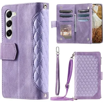 Pouzdro na mobilní telefon Pouzdro na Samsung Galaxy S23+ Luxury Double Layer fialové