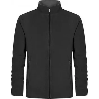 Pánská móda Promodoro Dvojitá fleecová bunda s kontrastní podšívkou a skrytým zipem Barva: šedá uhlová, Velikost: XXL E7961