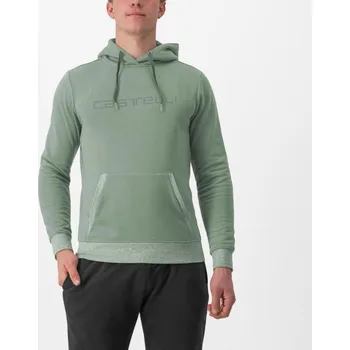 Cyklistická bunda CASTELLI mikina - LOGO HOODIE - světle zelená