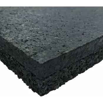 Venkovní dlažba Flomat Černá modulová podlahová guma (puzzle - roh) FLOMA Sandwich - 100 x 100 x 2,8 cm