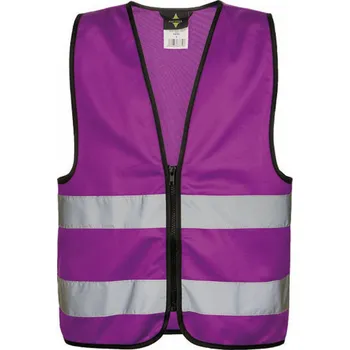Chlapecká bunda Korntex Dětská reflexní bezpečnostní vesta Aalborg na zip Barva: Fialová, Velikost: S (7-12 let) KX201