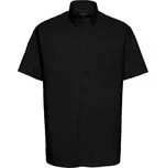 Russell Collection Profesní pánská košile Oxford Russell s krátkým rukávem Barva: Černá, Velikost: M (39/40) Z933