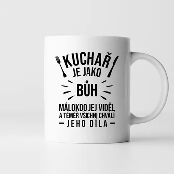 Žertovný předmět Kuchař je jako bůh - hrnek