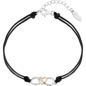 Náhrdelník Náhrdelník s prvky z pozlaceného stříbra a zirkony - nekonečno, srdce - AP535-4241