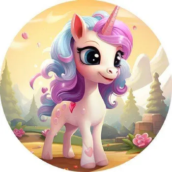 Jedlá dekorace na dort Jedlý papír unicorn 19,5cm - PICTURE