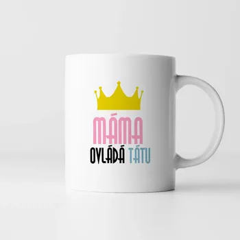 Žertovný předmět Máma ovládá tátu - hrnek s potiskem
