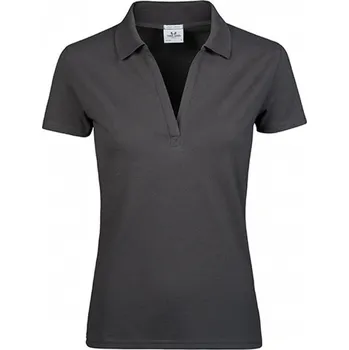 Dámské tričko Tee Jays Luxusní dámská mini piké polokošile s výstřihem do véčka Barva: šedá tmavá, Velikost: M TJ1409