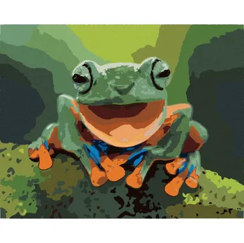 Hračka Diamondi Diamantové malování - SMĚJÍCÍ SE ŽÁBA Rozměr: 40x50 cm, Rámování: bez rámu a bez vypnutí plátna