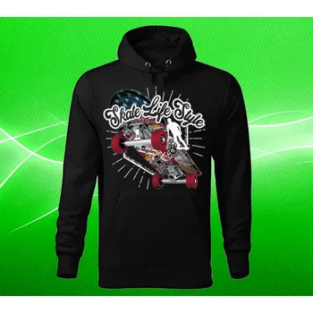 Pánská mikina mikina s kapucí Skate Life Style M (Skateboard životní styl)