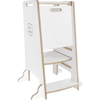 učicí věž Dřevěná učící věž Kitchen helper Montessori KIDSWOOD MAXI SAFE - bílý