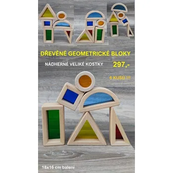 RC model auta DŘEVĚNÉ GEOMETRICKÉ BLOKY - 6 ks