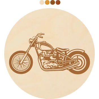 Podtácek WoodenPuzzle.cz Kulatý dřevěný podtácek s motivem - Motorka Počet: 1 kus